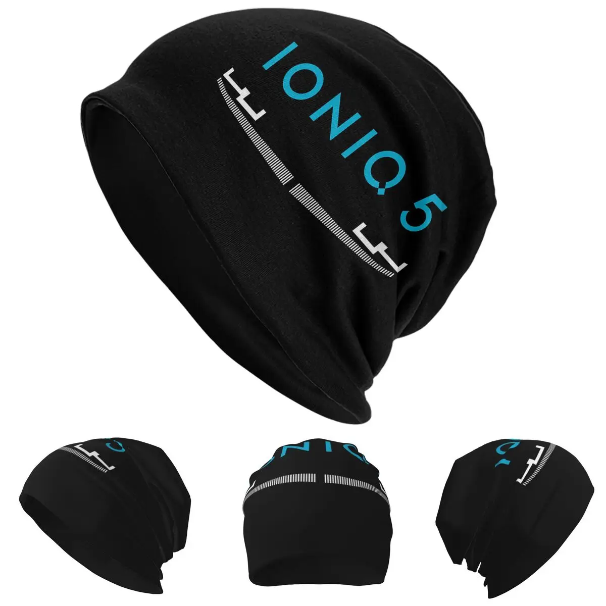 Ioniq 5 Iconic Front Grill And Logo In Blue Men Women Beanies Caps Knitting Bonnet Hat Warm Hip Hop Autumn Winter Outdoor Hats