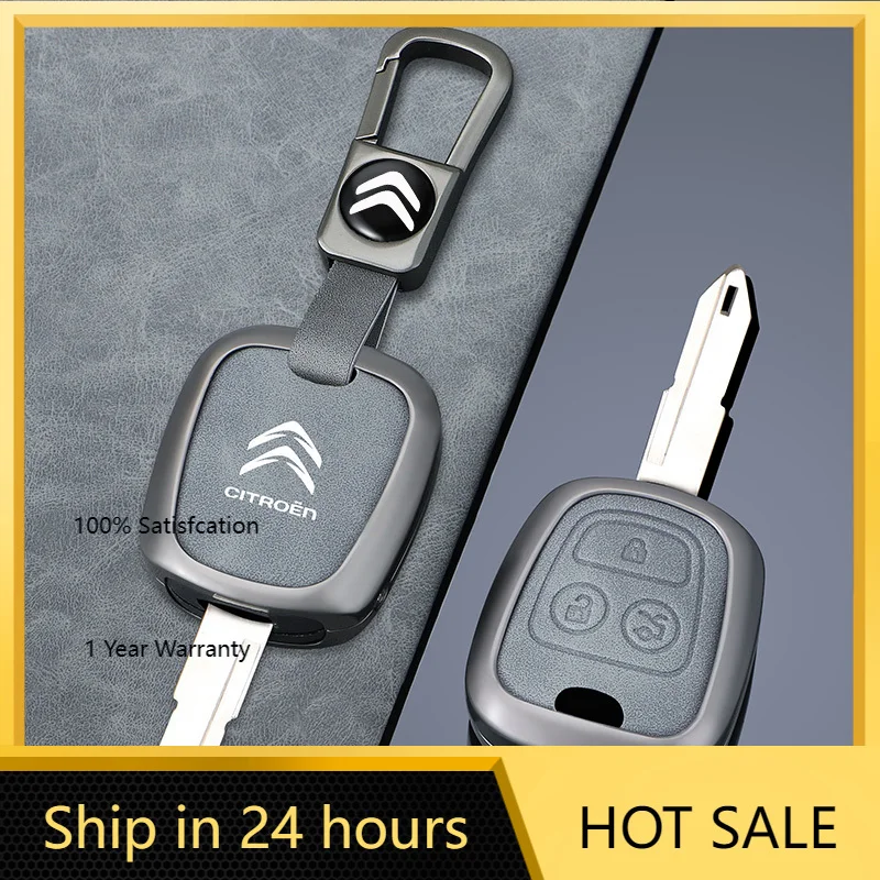 

Новинка 2026: Чехол-накладка из цинкового сплава и кожи для выкидного ключа с 2 или 3 кнопками для Citroen C1, C2, C3, C4, XSARA, P