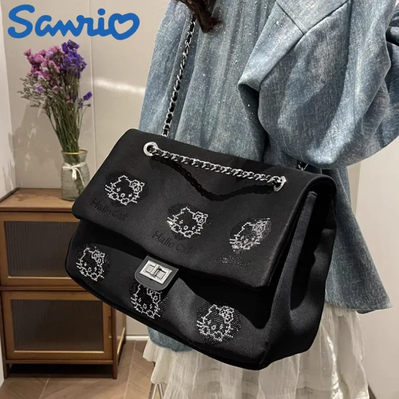 Hello Kitty New Women\'S Shoulder Bag Fashion Women\'S Bag Cartoon With Diamond Handbag High Quality And Large Capacity Gift