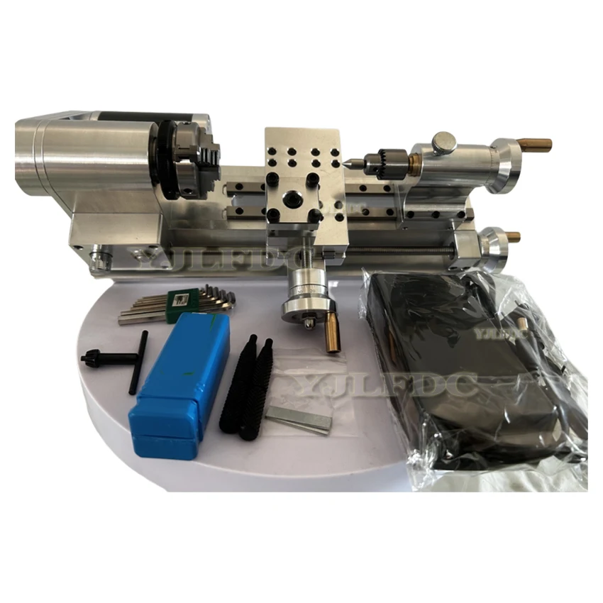 DIY Mini Lathe Multifunctional Household Woodworking Homemade Small Lathe Portable Desktop Micro-Lathe 100-2500r/min