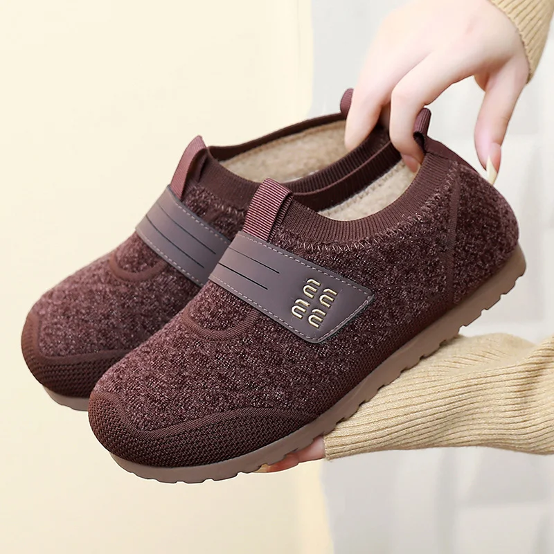 

2025 зимняя новая женская флисовая повседневная обувь, удобная теплая нескользящая прочная подошва, бесплатная доставка, женская обувь