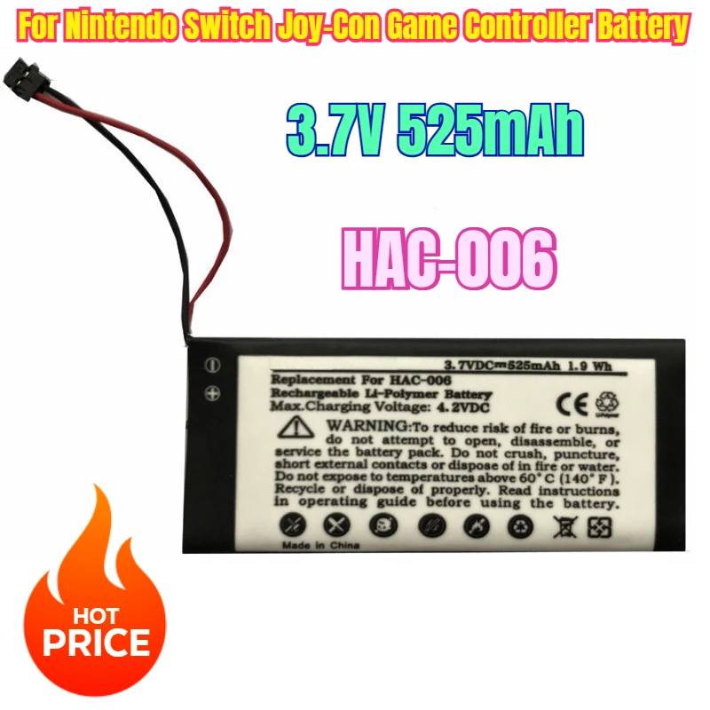 

3.7V 525mAh HAC-006 for Nintendo Switch Joy-Con Game Controller Battery