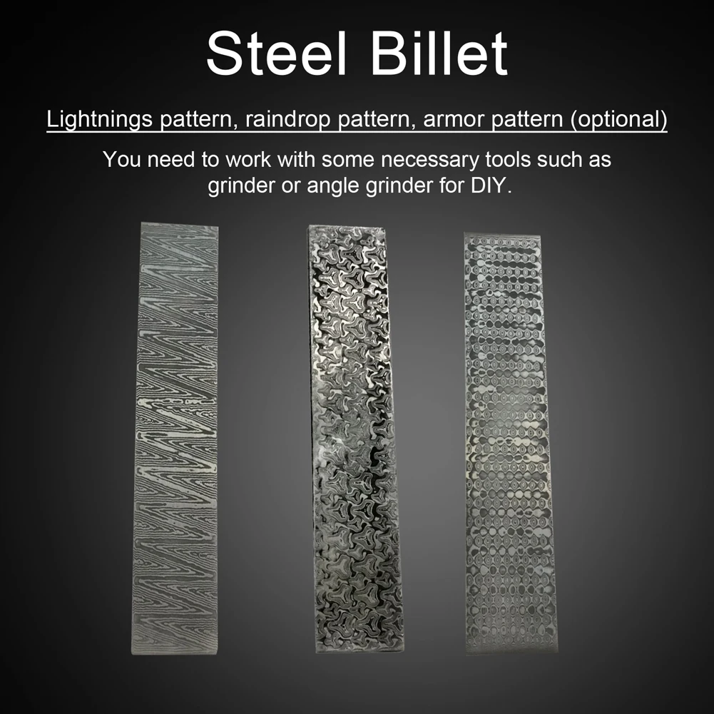 Damascus Steel Billet Patterned Steel Cutter Making Bar Embryo Forging Materials Quenched Smoothed for Home Cutter DIY
