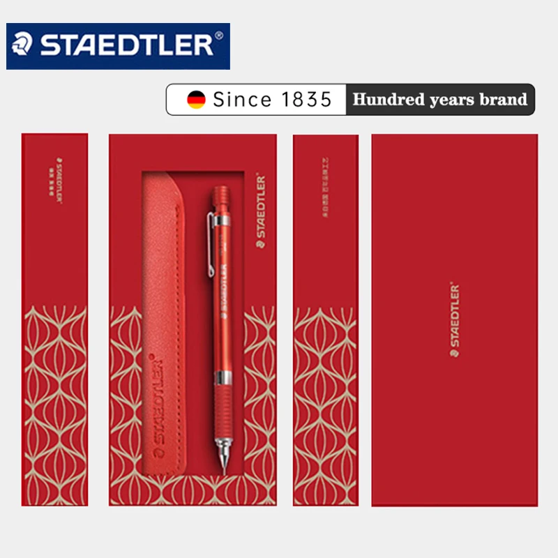

Staedtler Mechanical Pencil 925 35 Limited Edition China Red Low Center of Gravity 0.5mm Sketching Drawing Stationery Supplies