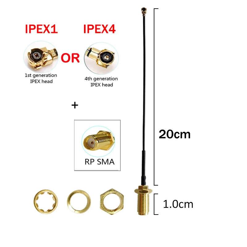 GWS WIFI Antenna 2.4GHz 5dBi and ipex1 or ipex4  extension cable for Wireless Aerial Booster WLAN SMA Male PCI Card Modem Router