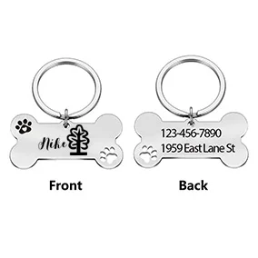 1 pc cool Small saplings Laser Engraving Dog Tag Customized Name Personalized Dog Tags Pet ID Name Collar Tag For Pets