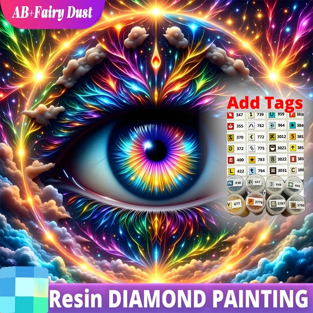 

Resin AB Fairy Dust Diamond Painting Eye Portrait New Arrival Mosaic Character Acrylic Craft Supplies DIY Embroidery Decor for H