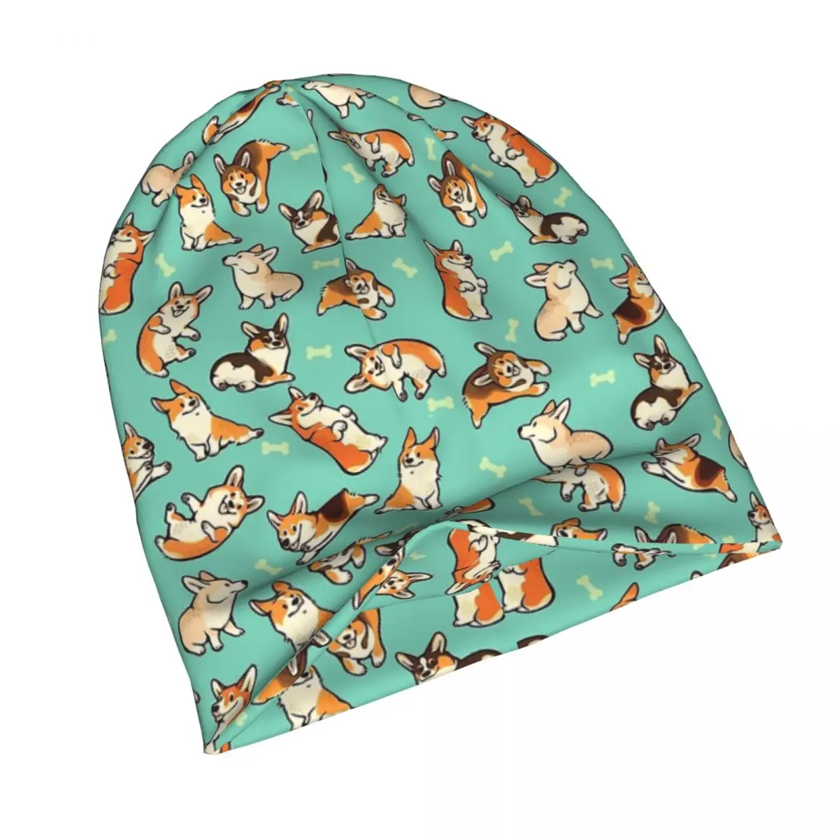 Jolly Corgis In Green, gorro de punto Unisex, gorro para hombre y mujer, gorro para exteriores