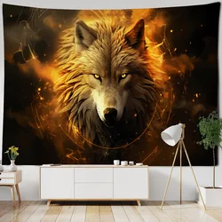 Wolf Art Tapestry Animal Forest Landscape Room Decoration Wall Hanging Fantasy Cartoon Home Wall Art Decoration tapestry