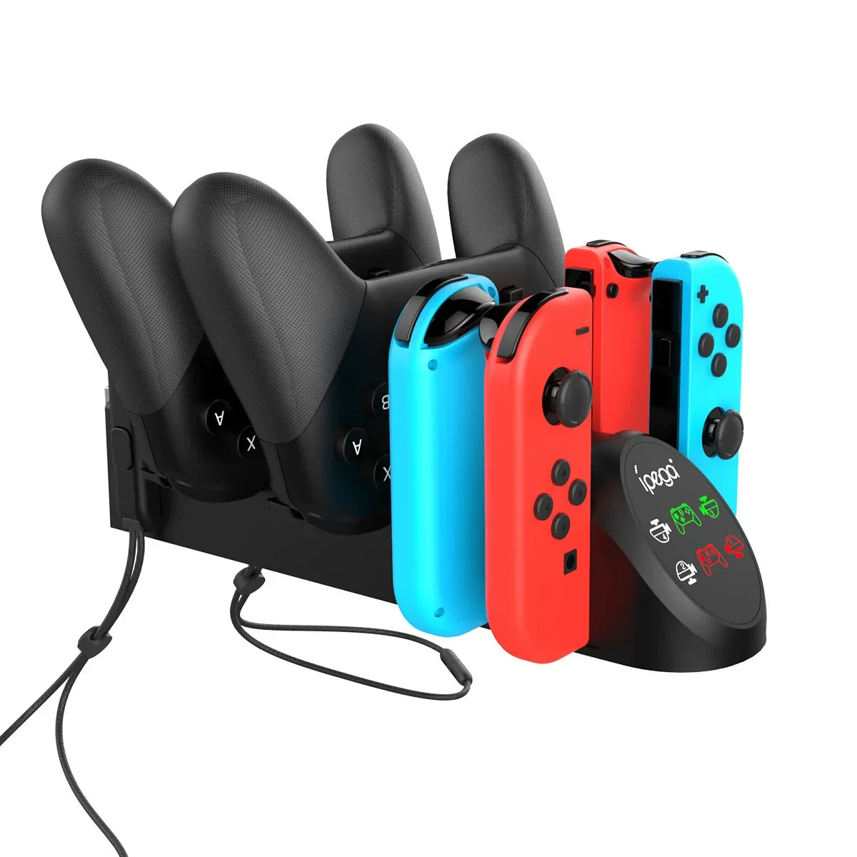 PG-9187 Switch Charging Dock 9 in 1 Controller Charger for Nintendo Switch OLED Joy-Con Charging Dock with 2 USB Output