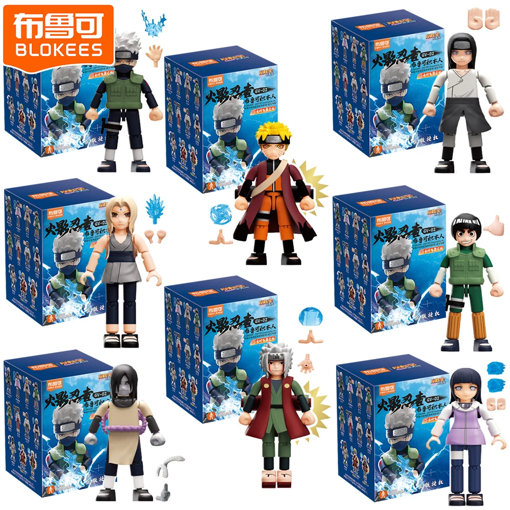 

BLOKEES Naruto Building Blocks Assembling Toys Hatake Kakashi Rock Lee Anime Rare Cool Table Ornament Model Fans' Favorite Gifts