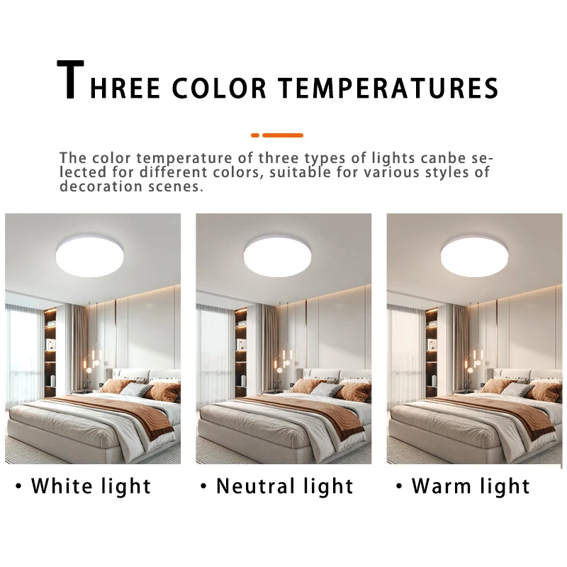 LED Circular Ceiling Light Ultra-thin Modern Light Bedroom Living Room 18W 24W 36W 48W Indoor Home Decoration Light image 5