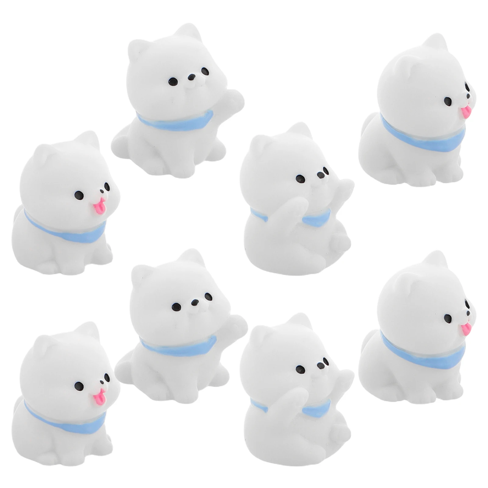 

8Pcs Tiny Animal Ornaments Realistic Puppy Resin Crafts for Creative DIY Scenes Micro Garden Accessories Home Office Decoration