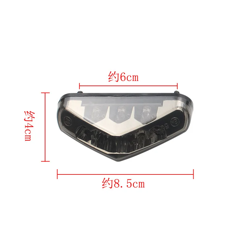 Motorcycle LED Taillights Triangular Red Brake Lights LED Tail License Light Rear Fenders TailLamp For Pit Dirt Bike ATV Chopper