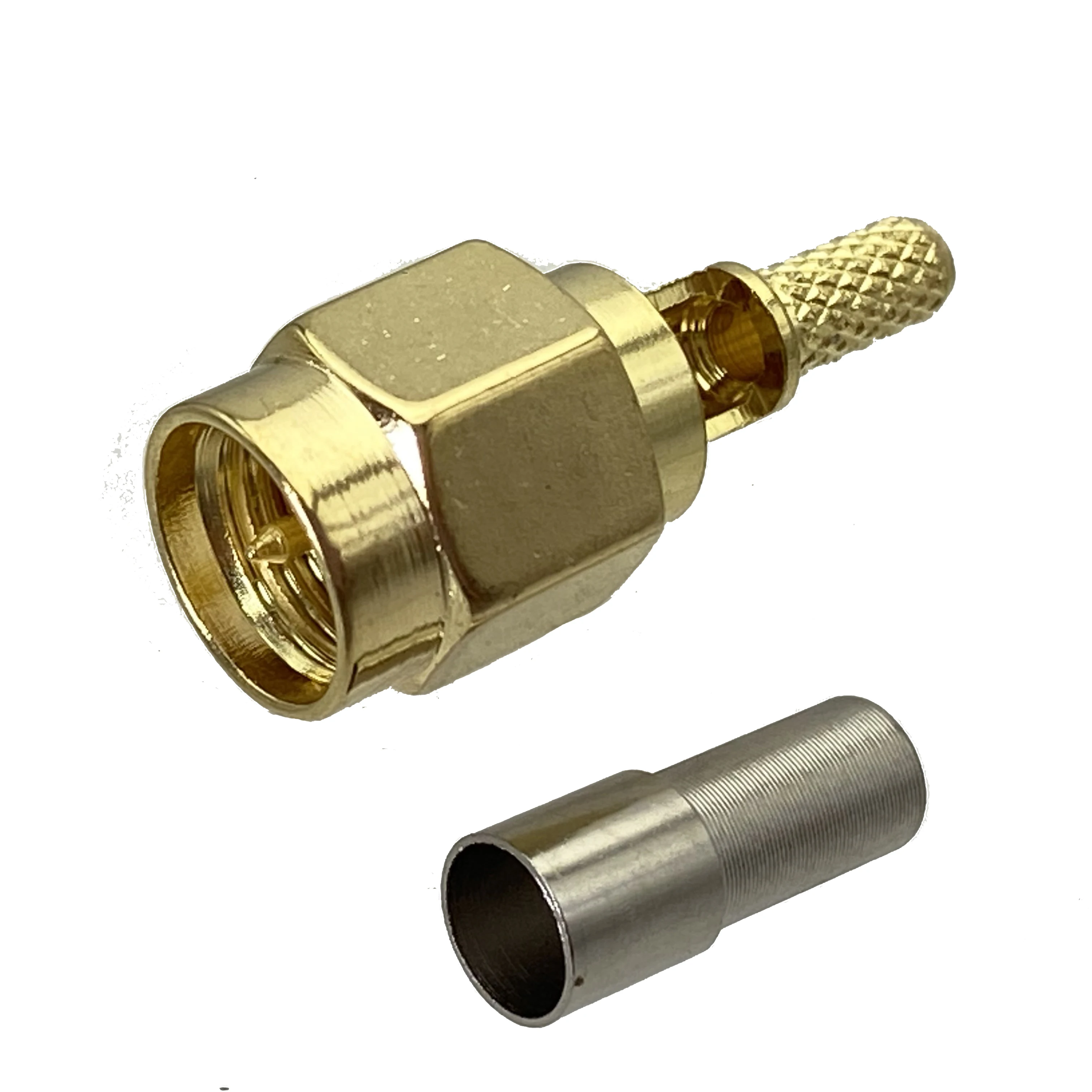 

1pcs Connector SMA Plug Male Crimp For RG174 RG316 LMR100 Cable Straight Window RF Coaxial Adapter New