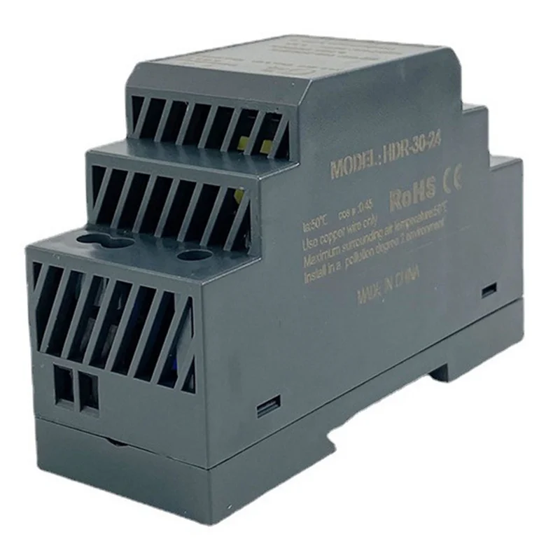 الصيف بيع HDR-30-24 الترا سليم خطوة الشكل DIN السكك الحديدية امدادات الطاقة ماس كهربائى حماية مؤشر LED للطاقة على تيار مستمر 24 فولت 1.5