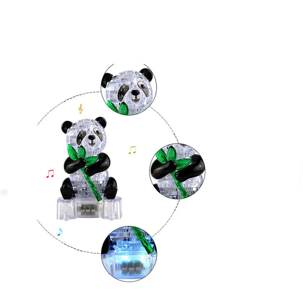 

1 шт. 3D-пазл DIY: Настольный светильник-украшение, декор для дома, креативный подарок для развития познавательных способностей, 3D-панда