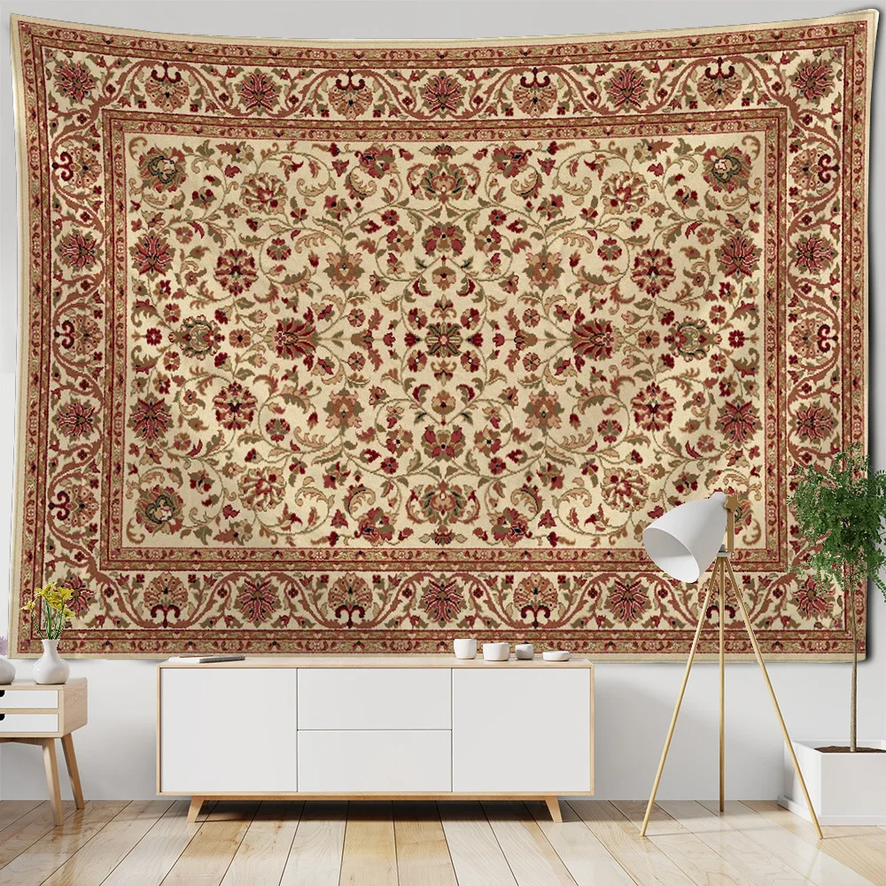 VIKAMA Retro Persian Flower Tapestry Bohemian Aesthetics Wall Hanging Living Room, Bedroom, Dormitory Home Decoration
