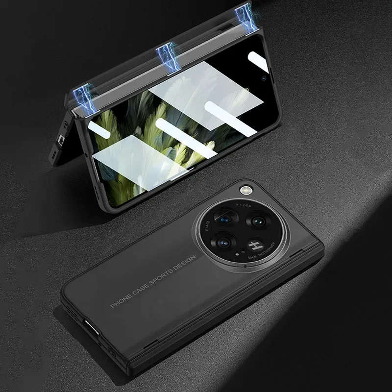 GKK Magnetic Hinge Armor Blade Case For Oneplus Open Case With Outer Screen Glass Anti-knock Matte Cover For Oppo Find N3 Funda