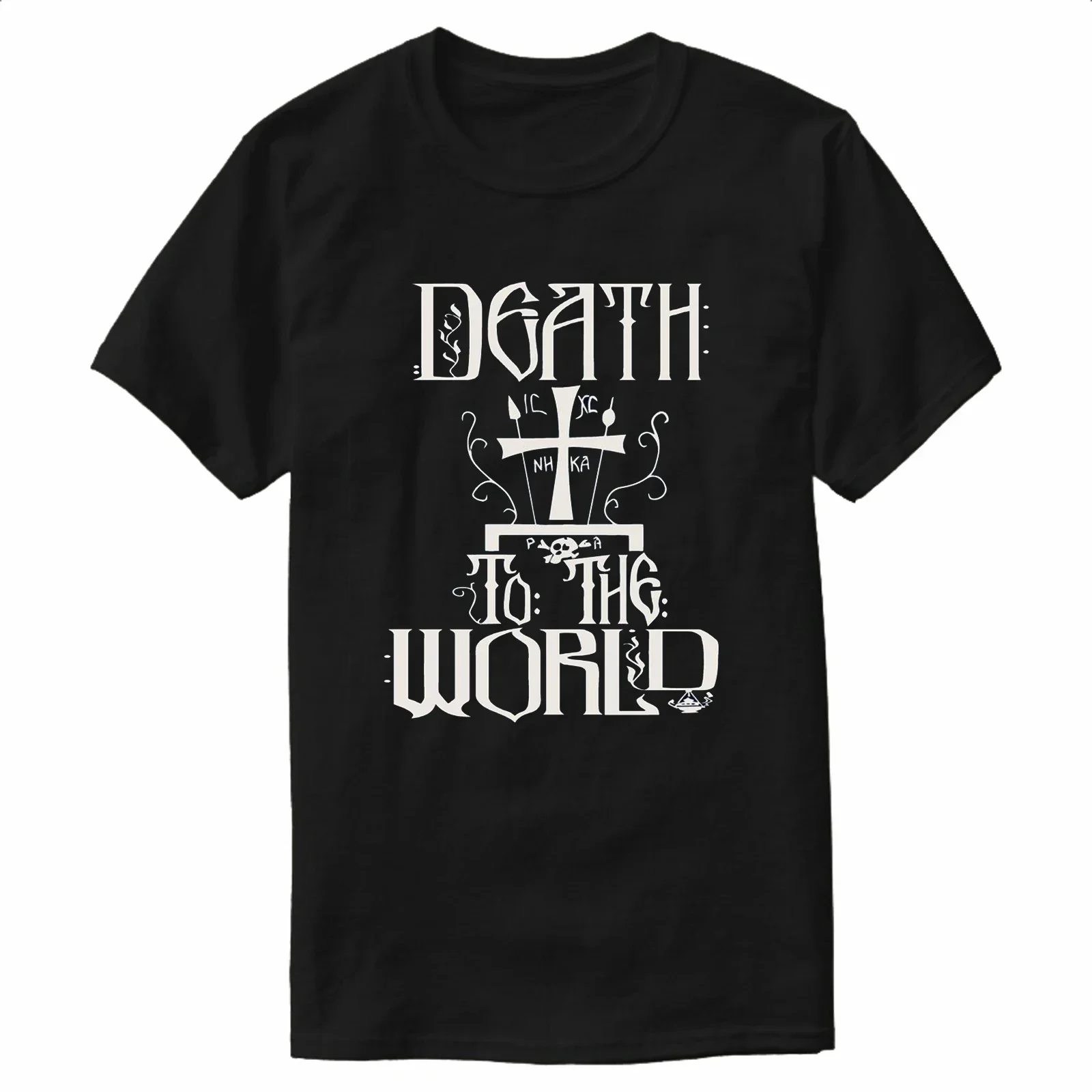 Death To The | Eastern Orthodox Schema Golgotha Cross T-Shirt 100% Cotton O-Neck Summer Short Sleeve Casual Mens T-shirt