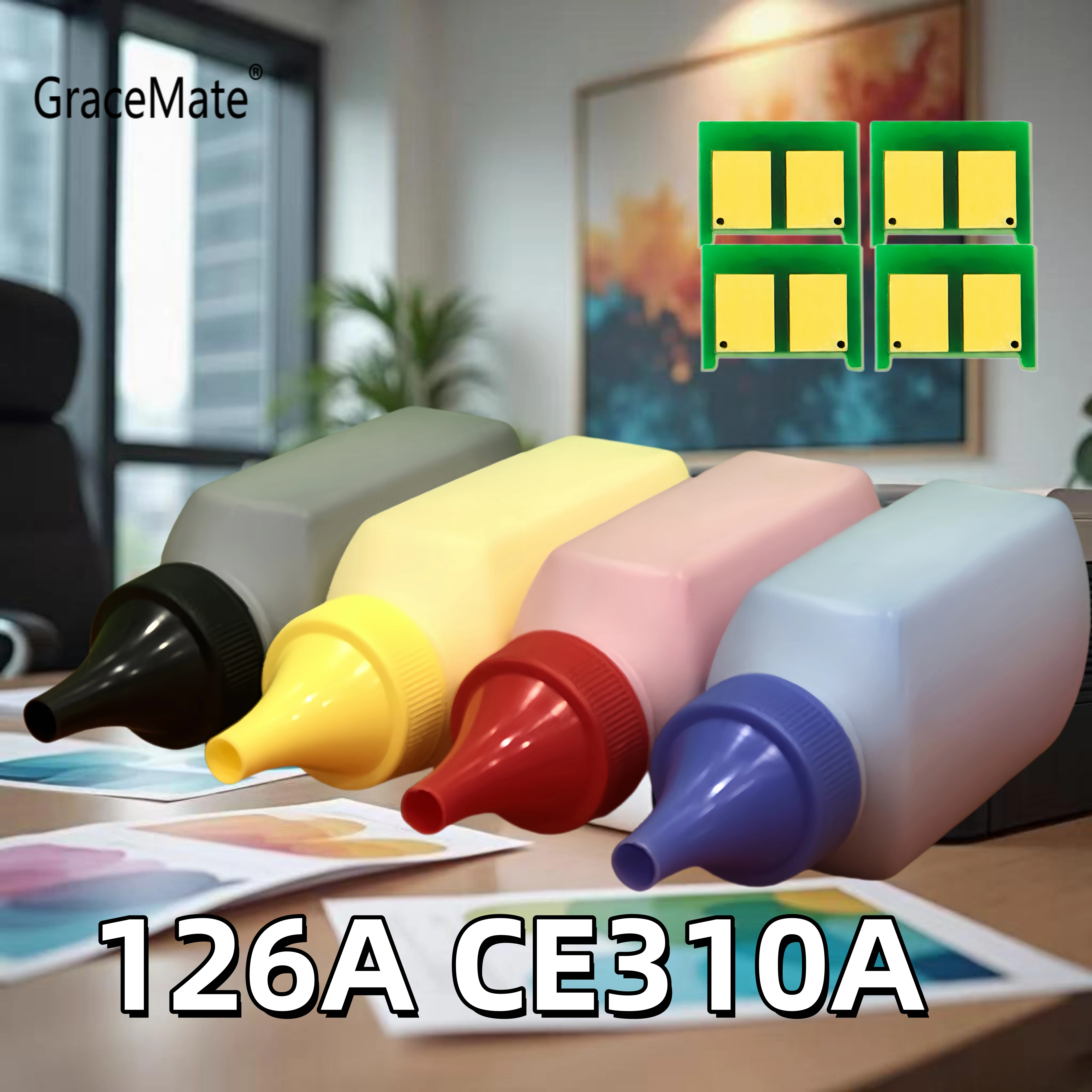 

CE310 CE310A -313A 126A 126 310 Совместимый тонер-картридж с порошком для HP LaserJet Pro CP1025 M275 MFP M175a M175nw