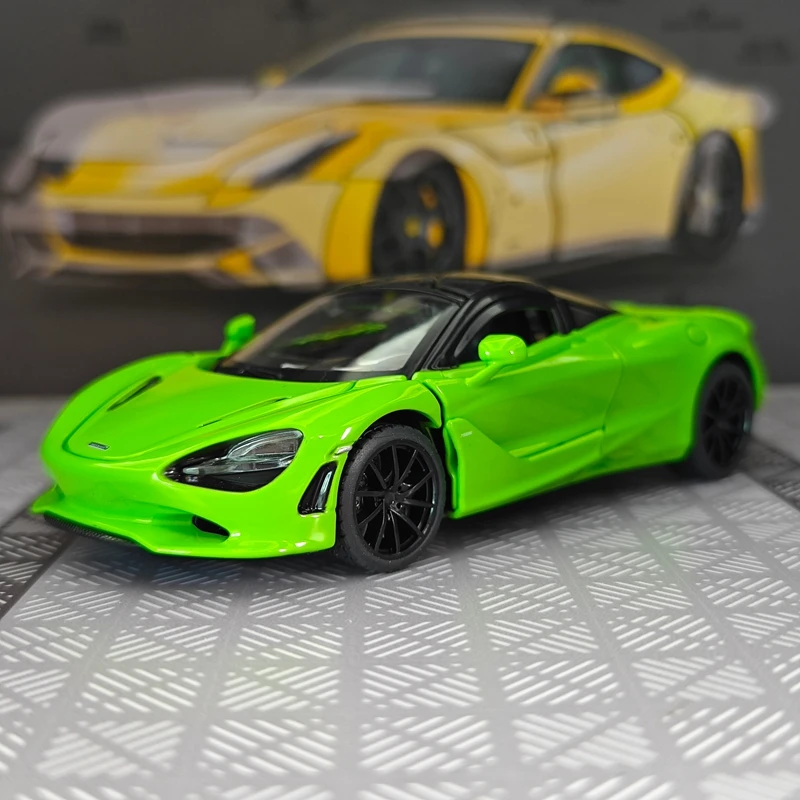 

Масштабная модель автомобиля McLaren 750S из сплава, 1:32, с открывающимися дверями, статичное настольное украшение для гоночной тематики.