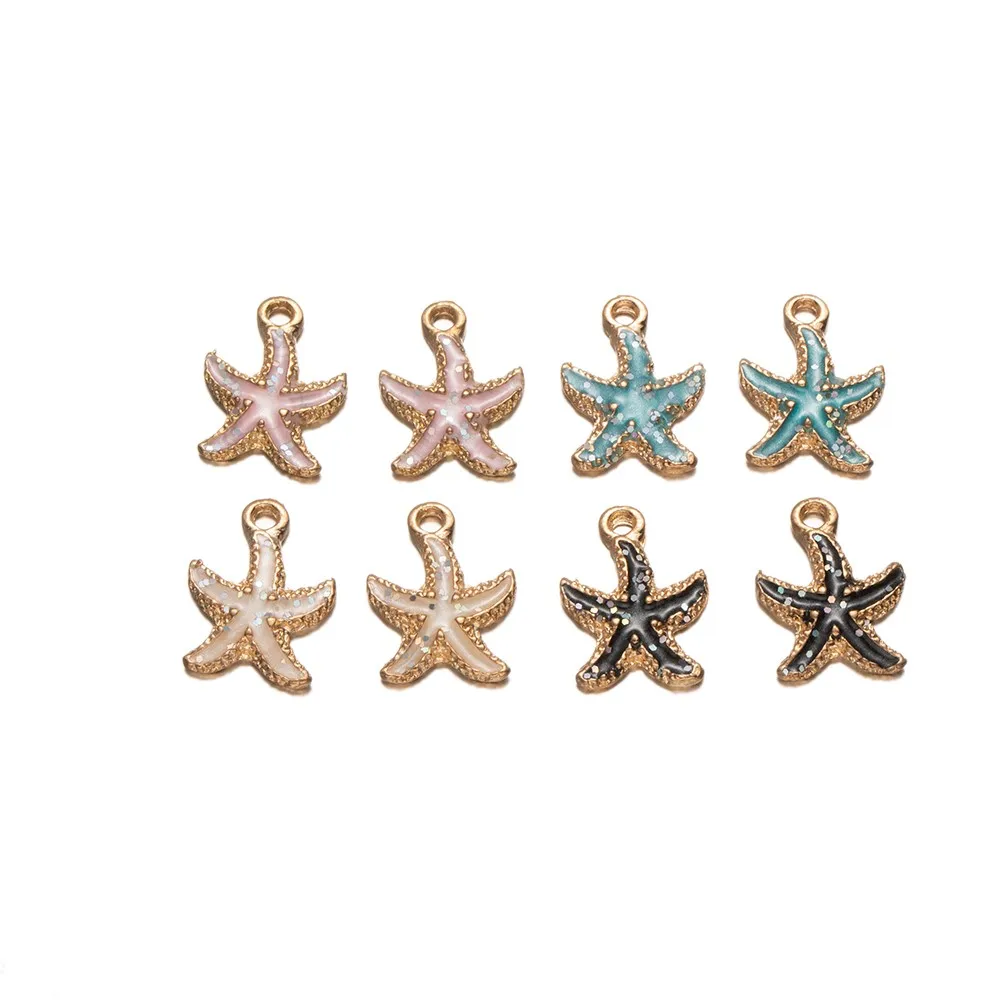 10pcs Conch Shell Starfish Pendants For DIY Earring Bracelet Necklace Anklet Charms Jewelry Making Findings Accessories Supplies