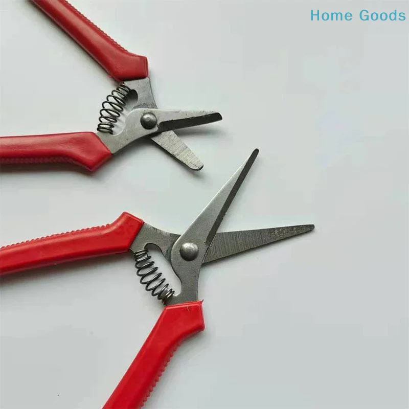 1Pcs High Carbon Steel Pruning Shears with Non-Slip Handles Straight & Curved Tips for Fruit Thinning Orchard Garden Trimming