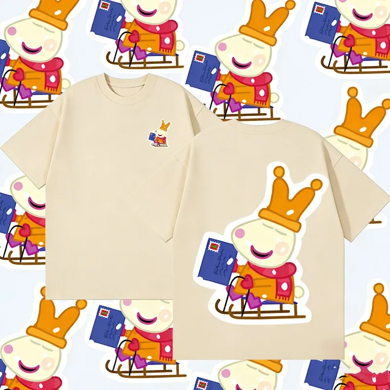 

2025-26, летняя футболка из 100% хлопка с принтом «Свинка Пеппа», брендовая детская и унисекс, дышащая, свободная, повседневная, унисекс