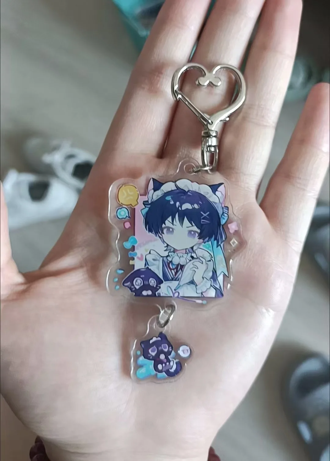 Game Wanderer Kabukimono Balladeer Scaramouche Kunikuzushi Hat Cartoon Anime Pendant Keyring Backpack Jewelry Birthday Gift