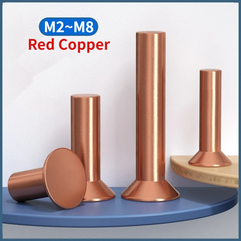 M2 M2.5 M3 M4 M5 M6 M8 GB869 Red Copper Flat Countersunk Head Solid Self Plugging Rivet