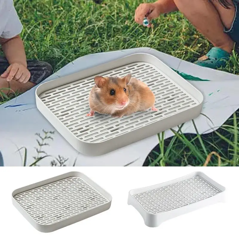 Bunny Potty Box Square Cage Box Potty Trainer Sturdy Bunny Box Litter Pan Pet Pan Toilet For Adult Guinea Pigs Rabbits Hamster