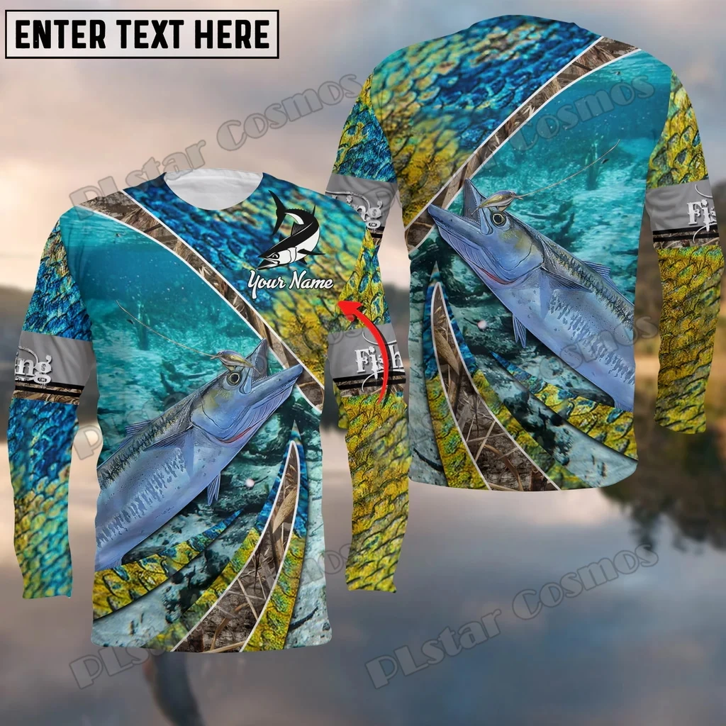 Pelle di pesce gatto e pesca mimetica nome personalizzato 3D stampato moda uomo o-collo felpa Unisex Casual Pullover a maniche lunghe QDY67