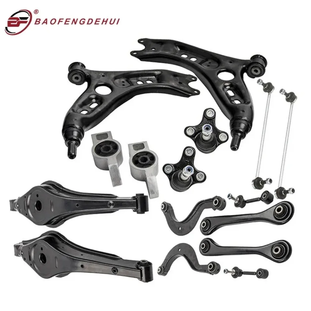 16PCS Front Rear Suspension Ball Joint Wishbone Lower Control Arm For VW Passat CC 2011-2014 Tiguan 2009-2016 1K0505223K