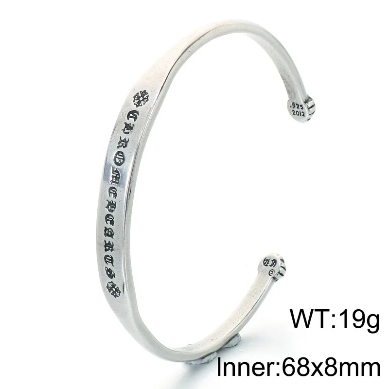 Kalen Vintage Edelstahl-Armreif für Herren, Gothic-Stil, für Damen, mit graviertem Buchstaben, Blumenmuster, verstellbarer Schmuck, Punk-Geschenk – Detail 1