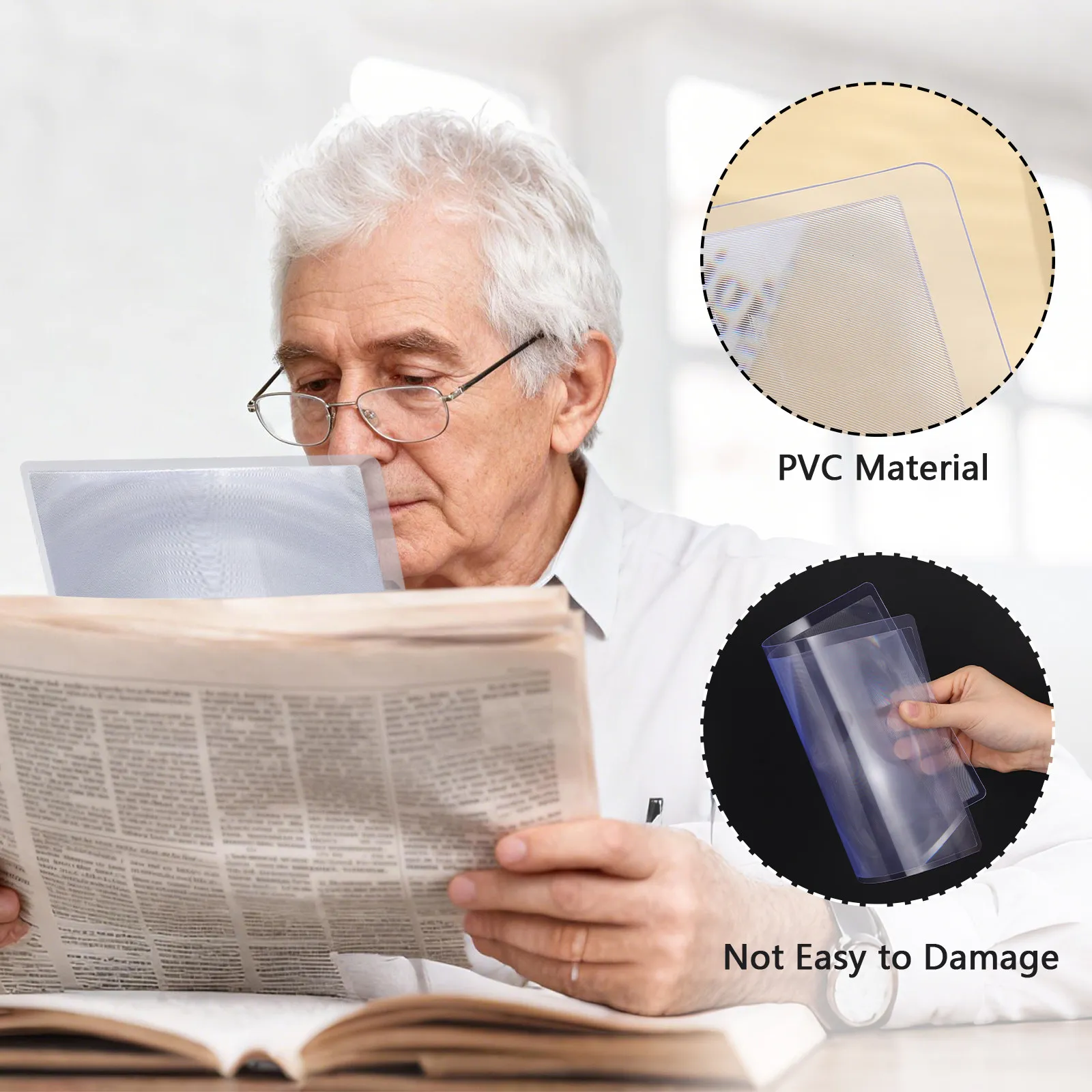 

3X Magnifying Sheet 300mmx210mm Page Reading Magnifier for Poor Vision Seniors A4 Size Writing Drawing Outdoor Convenience