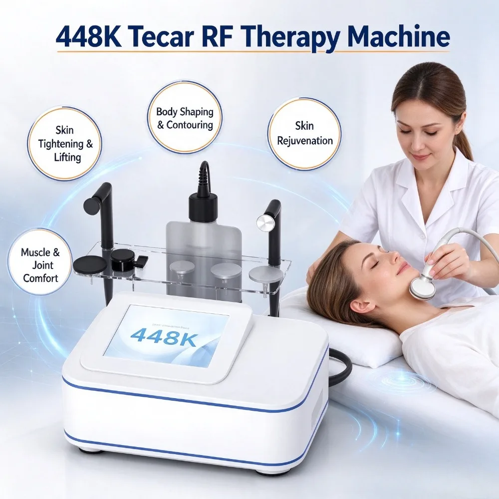 448K Tecar RF Machine CET RET Deep Heat Therapy Skin Rejuvenation Body Contouring Salon Device