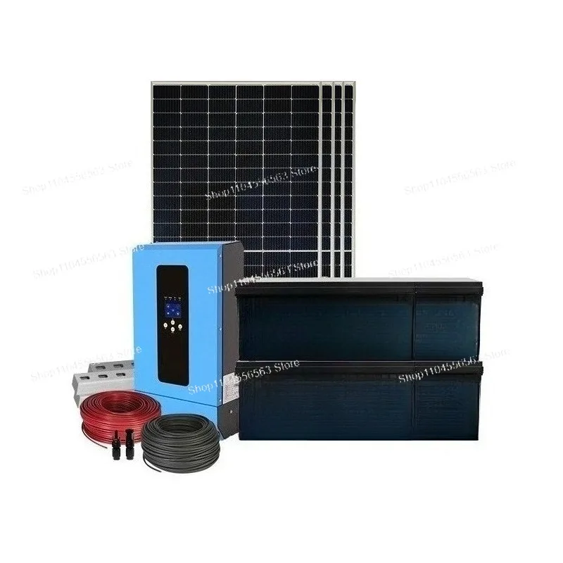 1-30KW Emergency Off-Grid Solar Storage System – 220V Roof-Mounted Kit for Home/Shop Air Conditioner Backup Power