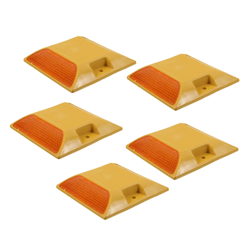 

5pcs Reflective Road Studs Plastic Raised Design Highway Markings Driveway Stakes Traffic Safety Signs Street Reflectors