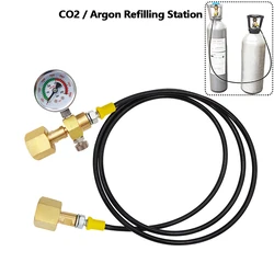 Refilling Station Charging Adapter Transfer Nitrogen Argon CO2 From 40L Bottle To Small Welding Tanks G5/8, W21.8-14,CGA320