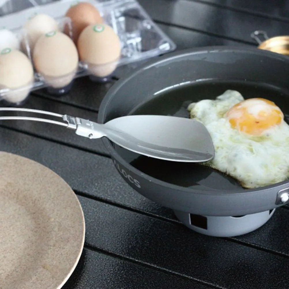 

Folding Spatula Stainless Steel Camping Accessories Outdoor Cooking Wok Tool Foldable Frying Kitchen Gadgets Heat Resistant