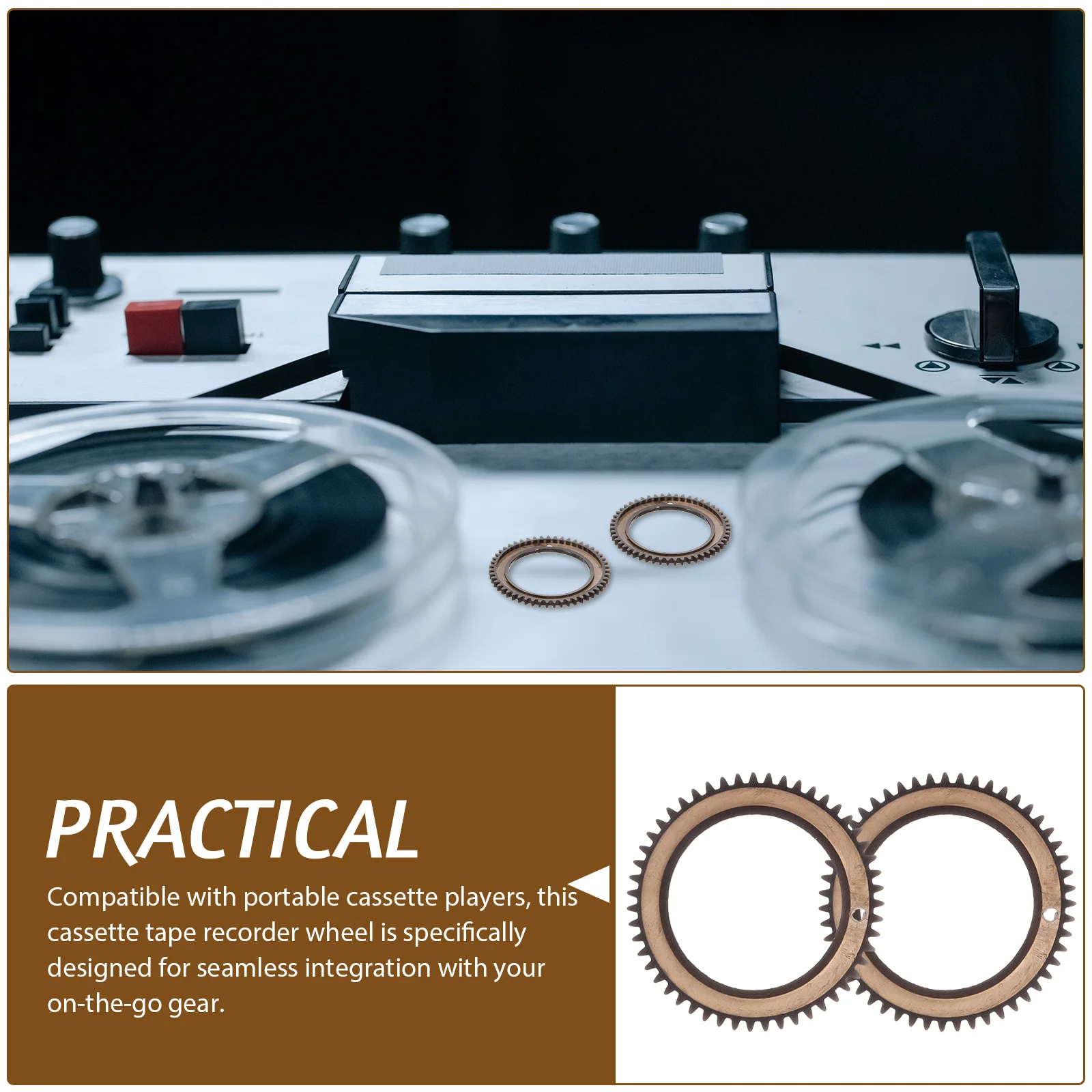 

2pcs Tape Recorder Wheel For -Sx Portable Cassette Player Radio Roller Cassette Deck Pulley Tape Machine Gear Home Audio