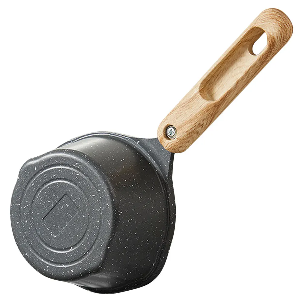 

Nonstick Thick Body Small Milk Pot Easy Clean Versatile Cooking Even Heat Distribution Portable Metal Saucepan Spout
