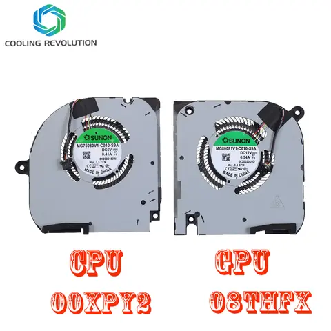 노트북 CPU GPU 냉각 팬 MG80081V1-C010-S9A MG75080V1-C010-S9A 4Pin DELL G7 15 7500 2020 08THFX 00XPY2
