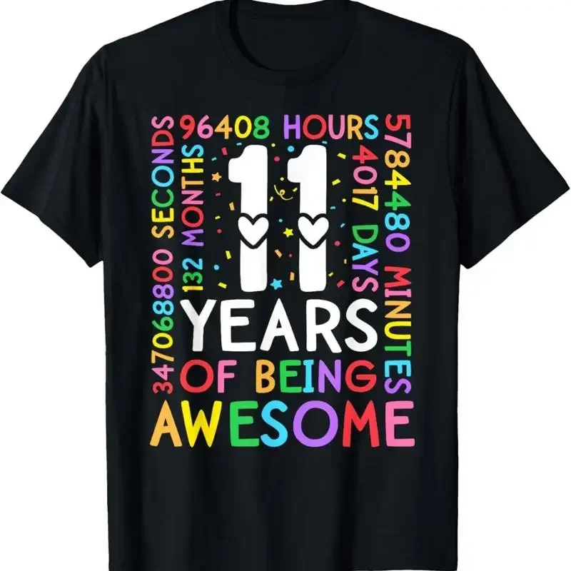 11 Years Of Being Awesome 11Th Birthday Party 132 Months T Shirt