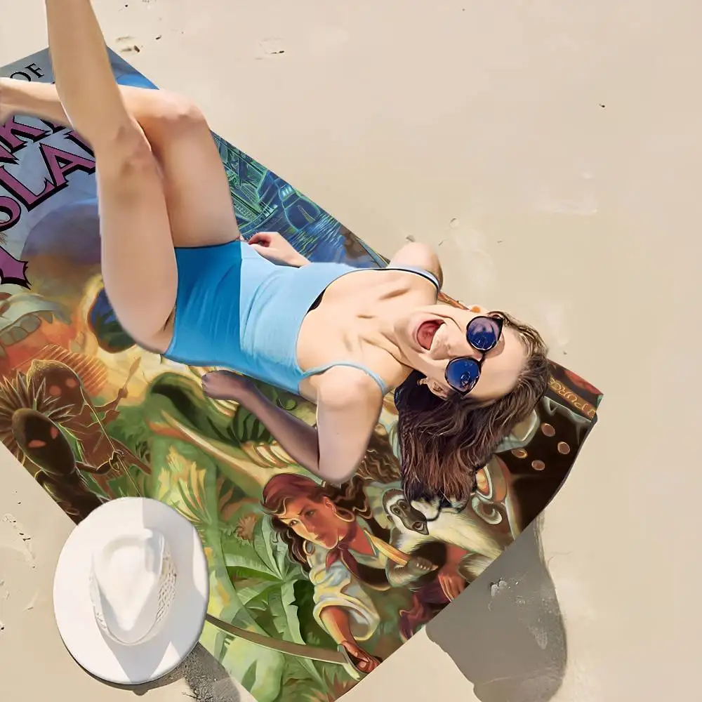 Classic Game The Secret Of Monkey Island Microfiber Printed Beach Towel Mountain Climbing Beach Swimming Running Absorbent Towel