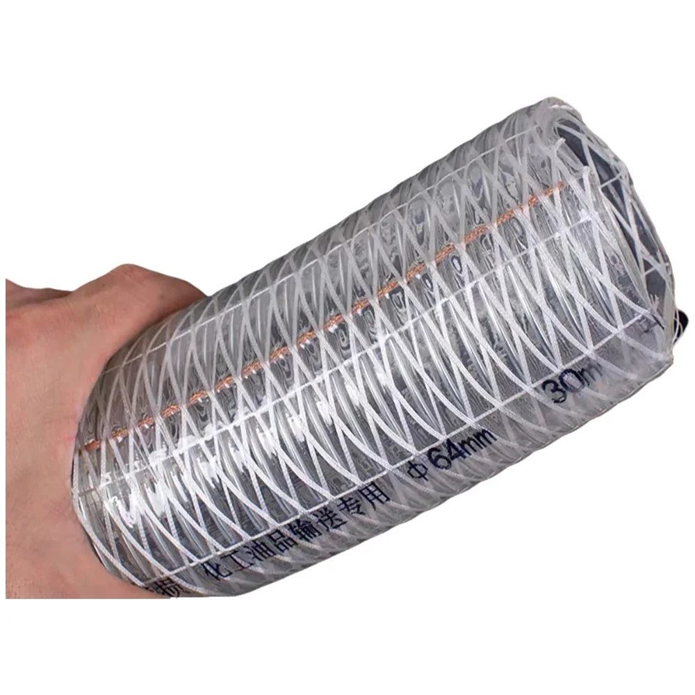 Tuyau antistatique composite de fibre de fil d'acier de PVC résistant aux acides pétroliers et aux alcalis tuyau antistatique de fil d'acier de PVC ID10mm-ID38mm