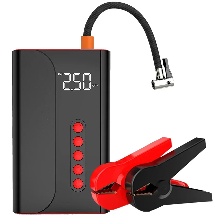 Portable Air Compressor and Jump Starter, Electric  Pump For Car Tire Inflator With Digital Pressure Gauge 150PSI