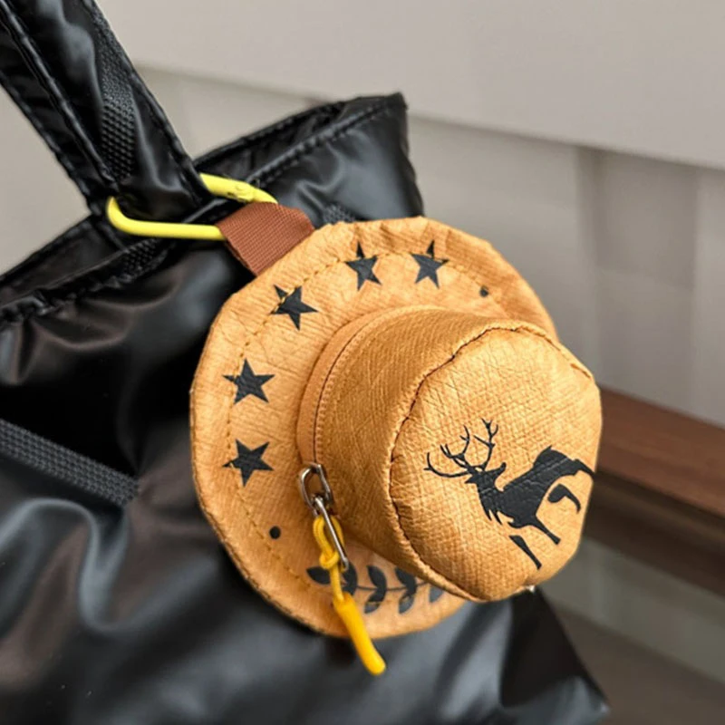 

Trend Bucket Hat Bag Pendant Key Chain Elk Earphone Allowance Mini Storage Bag Cute Charm Versatile Bag Decoration Package