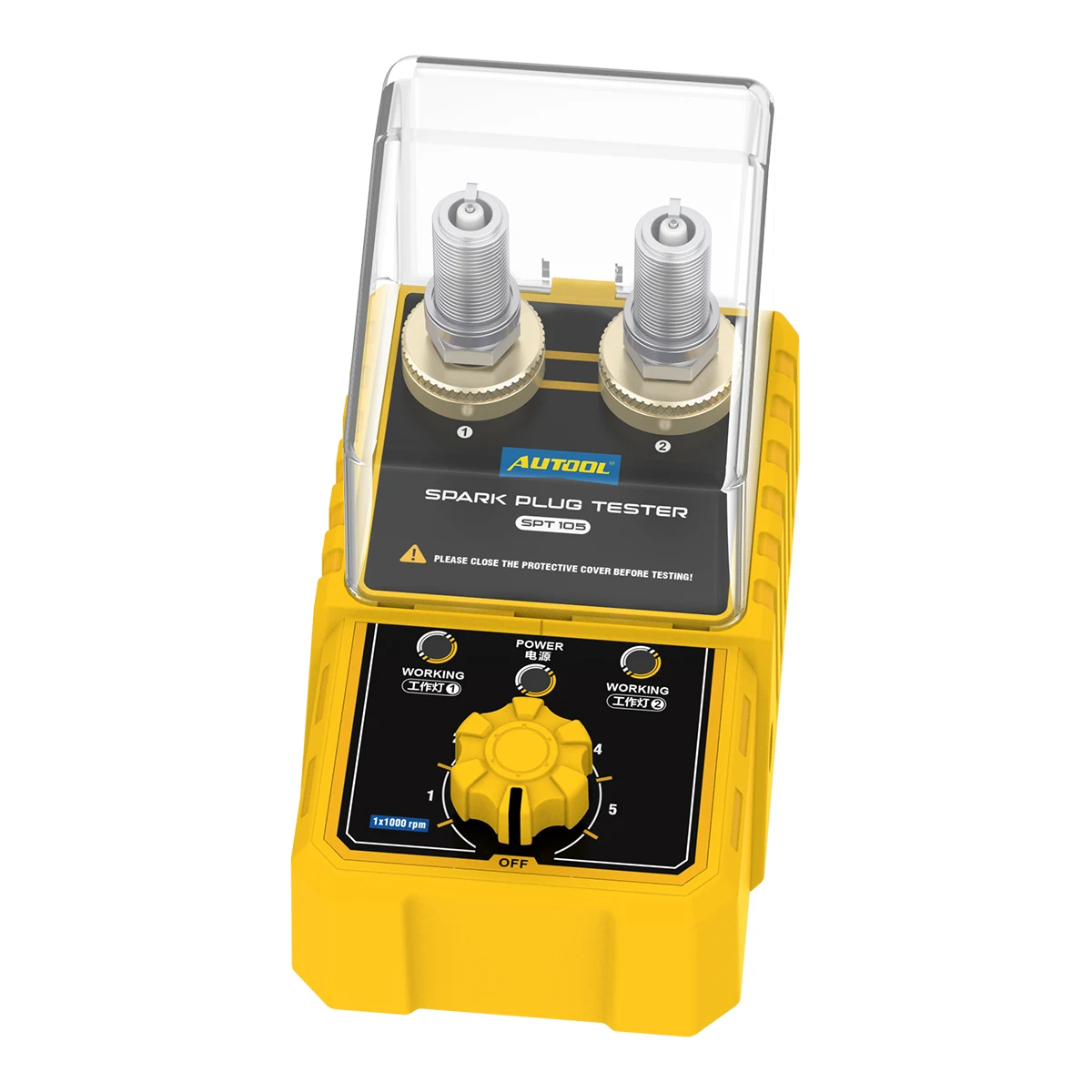 

AUTOOL SPT105 220V Car Spark Plug Tester Spark Plug Performance Test Two Hole Spark Plug Ignition Analyzer Tool